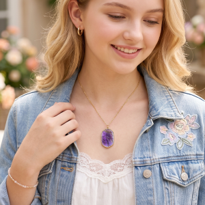 Rectangle crystal pendant
